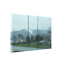 Rainy Mountain Day Wrapped Canvas Stretched Canvas Print