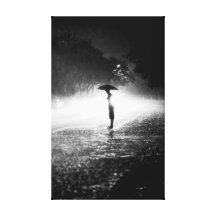 rainy night gallery wrapped canvas