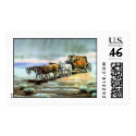RAINY STAGECOACH by SHARON SHARPE postage