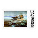RAINY STAGECOACH by SHARON SHARPE postage