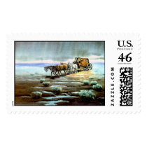 RAINY STAGECOACH by SHARON SHARPE postage by sharonsharpe RAINY STAGECOACH by SHARON SHARPE postage