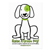 Raise a Green Dog Share-a-Card business cards by JohannTheDog Raise a Green Dog Share-a-Card business cards