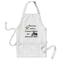 Raised a Soldier and sleep with a Biker aprons by militaryarmy Raised a Soldier and sleep with a Biker aprons