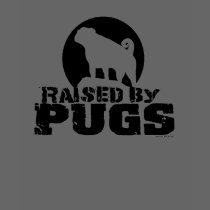 RAISED BY PUGS Womens Long Sleeved Shirt
