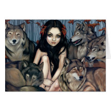 "Raised by Wolves" Greeting Card