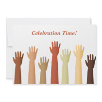 Raised Hands, Celebration Time! Personalized Invitation
