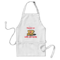 raised on cafe con leche apron
