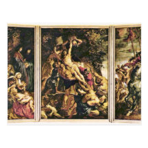 Raising Of The Cross Triptych Overview Scene From Postcards