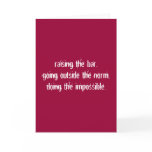 Raising the Bar Card.
