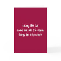 Raising the Bar Card. by PossibiliTees Raising the Bar Card.