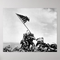Raising The Flag On Iwo Jima -- WW2 Poster
