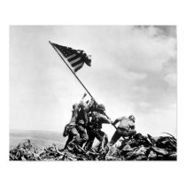 Raising The Flag On Iwo Jima -- WW2 Poster