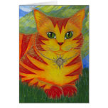 Rajah Golden Gold Sun Cat Fantasy Art Card cards