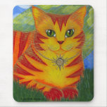 Rajah Golden Gold Sun Cat Fantasy Art Mousepad mousepads