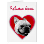 Rakastan Sinua French Bulldog greeting card