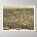 Raleigh N. Carolina 1872 Antique Panoramic Map posters
