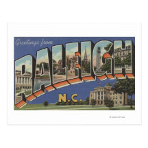 Raleigh, North Carolina - Large Letter Scenes 2 Postcard