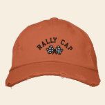 RALLY CAP with Checkered Flag embroidered hats