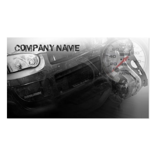 rally car face in front business card template