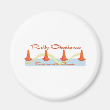 Rally Obedience, Dances with Cones Fridge Magnet