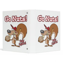 rally squirrel go nuts baseball cartoon 3 ring binder