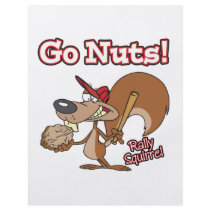 rally squirrel go nuts baseball cartoon flyer