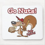 rally squirrel go nuts baseball cartoon mousepad