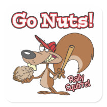 rally squirrel go nuts baseball cartoon stickers