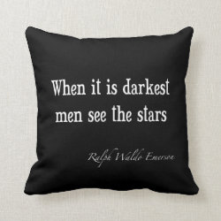 Ralph Waldo Emerson Inspirational Quote Darkest Throw Pillows