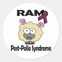 RAM Post-Polio Syndrome Round Stickers