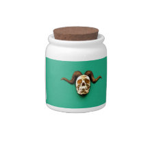 Ram Skull Candy Jar