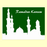 Ramadan Mosque Green Postcard postcards