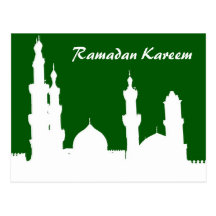 Ramadan Mosque Green Postcard