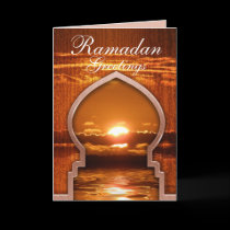 Ramadan Sunset Greetings Card cards