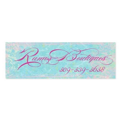 Ramos Boutiques Skinny Profile TAGS Business Cards (back side)