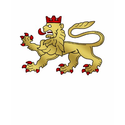 Rampant Lion emblem - Lion Shield Tshirts by Funkart