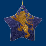 Rampant Lion - gold on blue ornaments