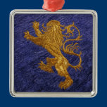 Rampant Lion - gold on blue ornaments
