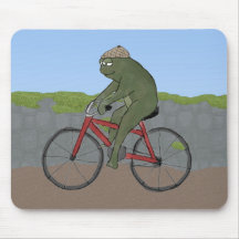 Rana del caballero en una bicicleta Mousepad