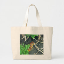 rana marrón bolsa lienzo