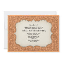 Ranch Style Light Brown Western Invitations