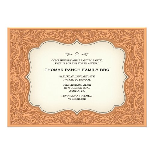 Ranch Style Light Brown Western Invitations