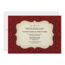 Ranch Style Maroon Western Invitations