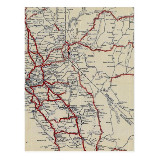 Rand McNally Junior Road Map California and Nevada Postcard | Zazzle