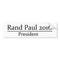 Rand Paul 2016 President Simple Design Bumper Stickers