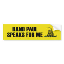 Rand Paul Speaks For Me Bumper Sticker