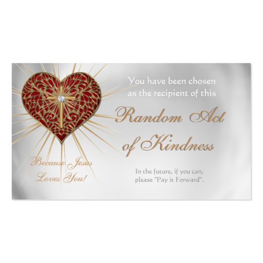 Random Acts of Kindness Personal wallet cards - Business Card Templates