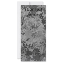 Random black and white swirling flames rack card design