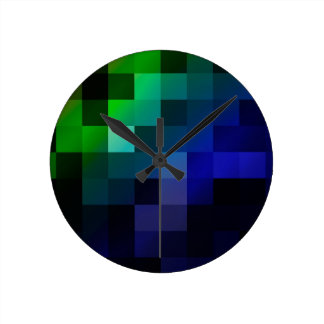 RANDOM COLOR FUSION ABSTRACT ROUND CLOCK