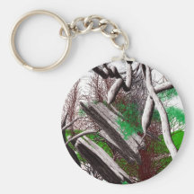 Random computer drawing of branches wood key chains